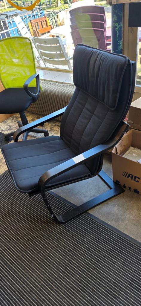 Comfortabele zwarte relaxfauteuil, Huis en Inrichting, Stoelen, Ophalen, Gebruikt, Zwart, Modern, Comfort