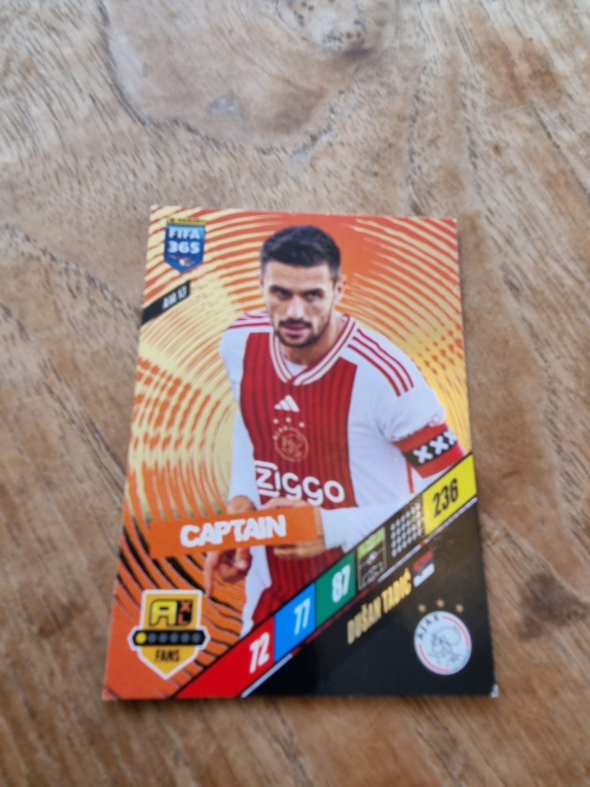 Dusan Tadic FIFA 365 Adrenalyn XL 2024 Captain kaart, Ophalen of Verzenden, Zo goed als nieuw, Ajax, Spelerskaart