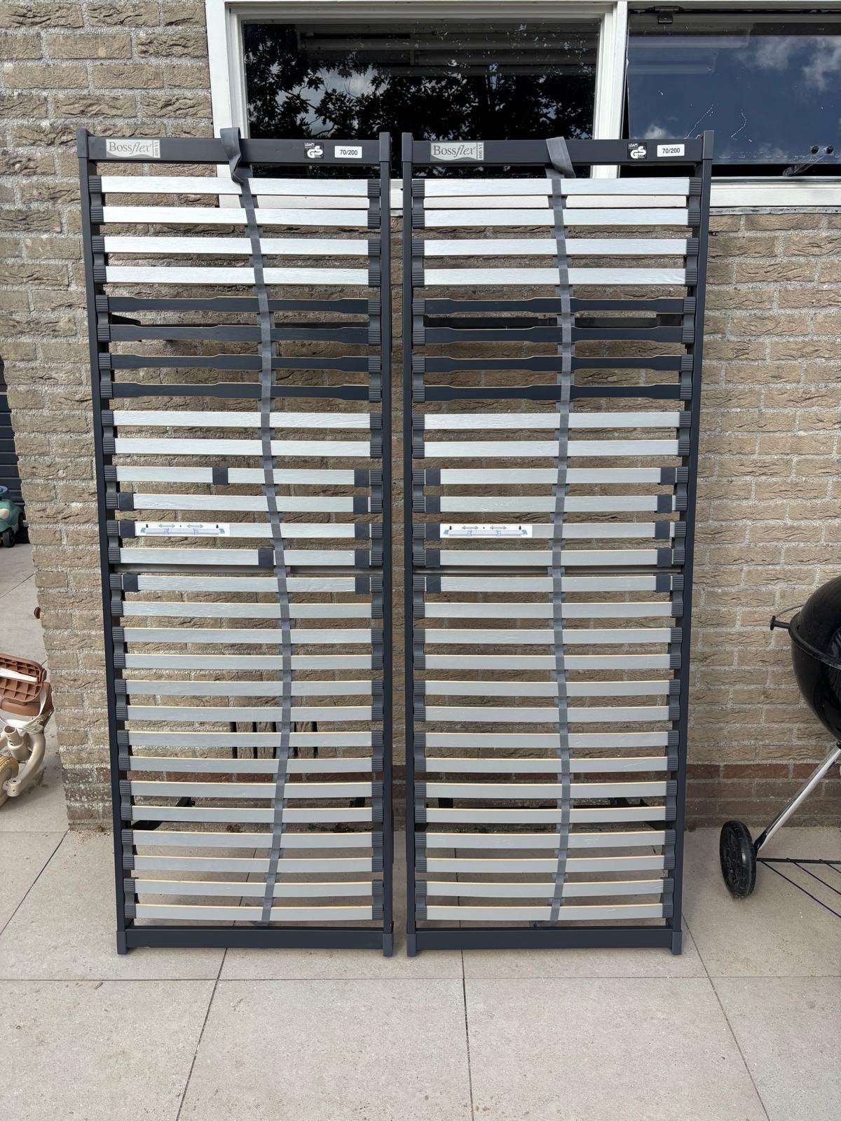 2 lattenbodems 70x200 Bossflex 400, Ophalen, Gebruikt, Tweepersoons, Overige maten