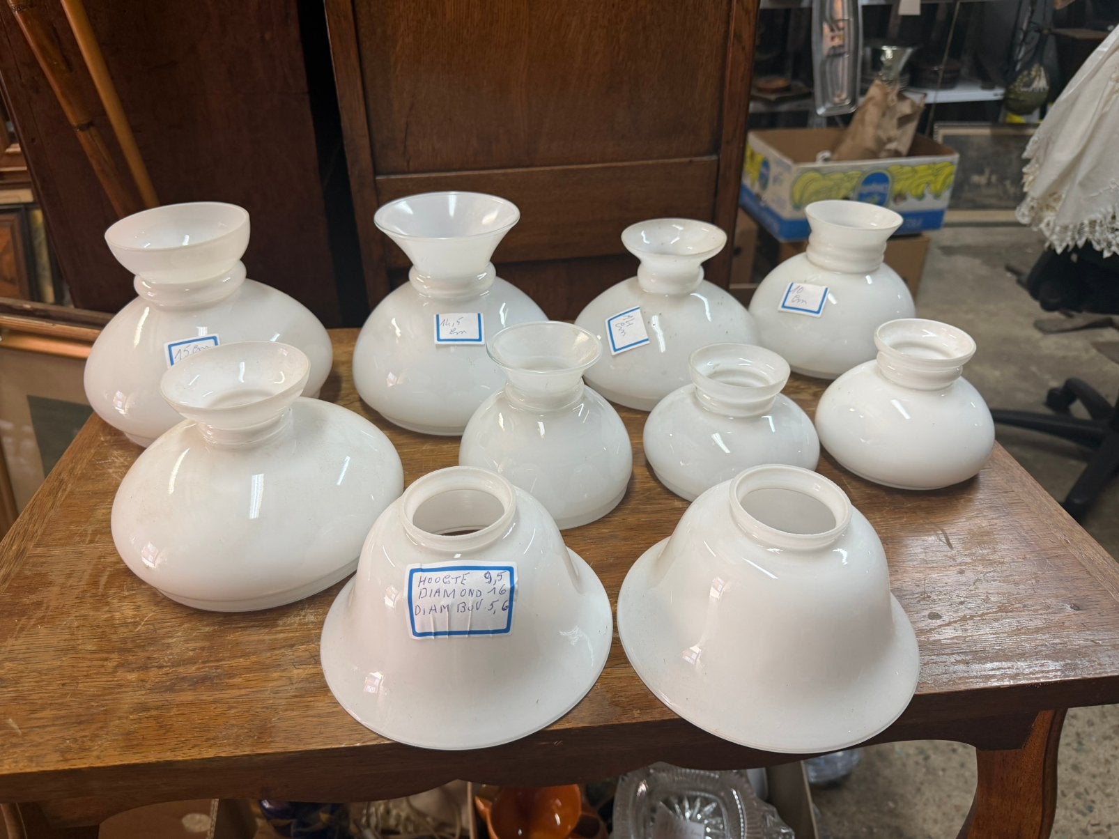 Verschillende opaline lampenkapjes verschillende maten, Ophalen of Verzenden, Zo goed als nieuw