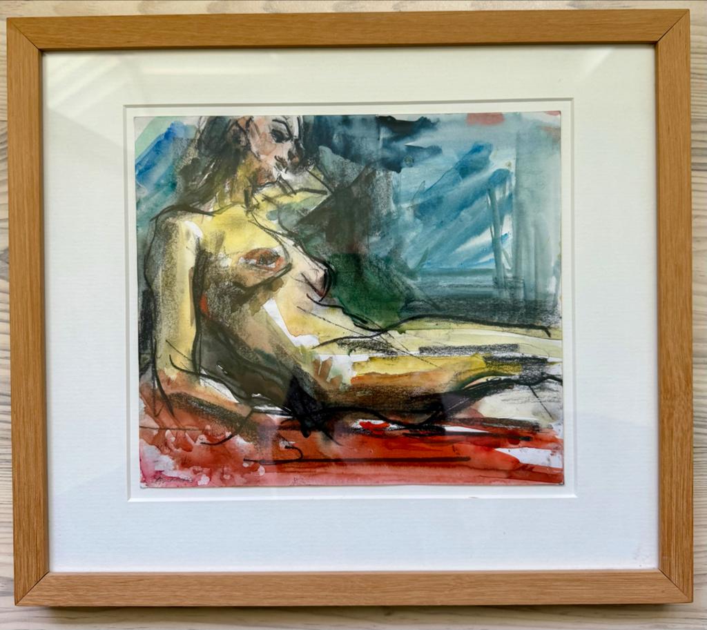 Bob Ten Hope - Naakt - Aquarel in lijst, Antiek en Kunst, Kunst | Schilderijen | Klassiek, Ophalen of Verzenden
