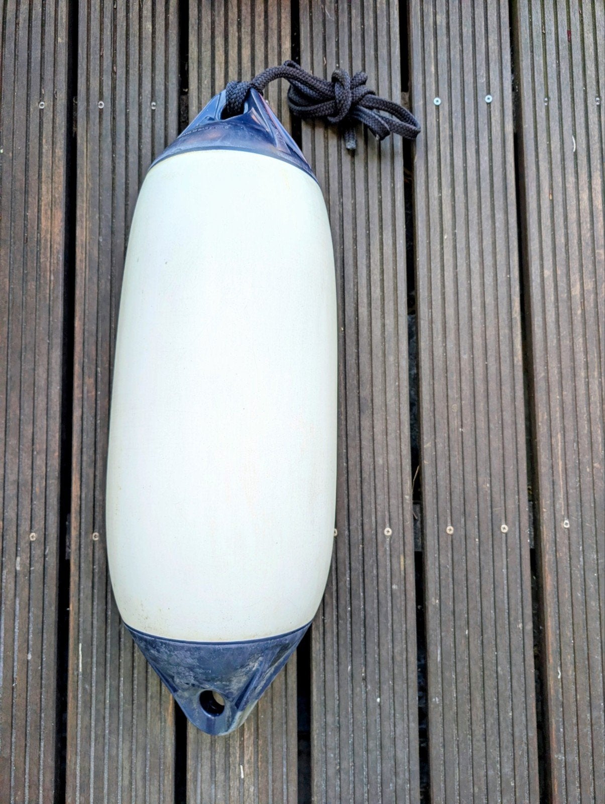 Polyform Nor F3 fender, stootwil, boei, wit/blauw 74,5x22 cm, Watersport en Boten, Ophalen of Verzenden, Gebruikt, Overige typen