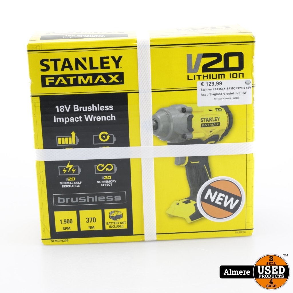 Stanley FATMAX SFMCF920B 18V Accu Slagmoersleutel | NIEUW, Stanley, Gebruikt, Support@stanley.com, 1000 Stanley Drive, New Britain, 
CT 06053
USA