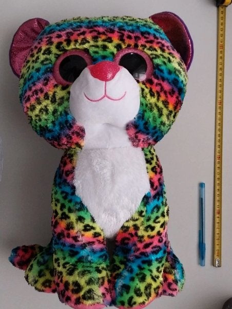 Ty Beanie Boo XL Dotty Leopard - 42 cm - Regenboog Luipaard, Kinderen en Baby's, Speelgoed | Knuffels en Pluche, Overige typen