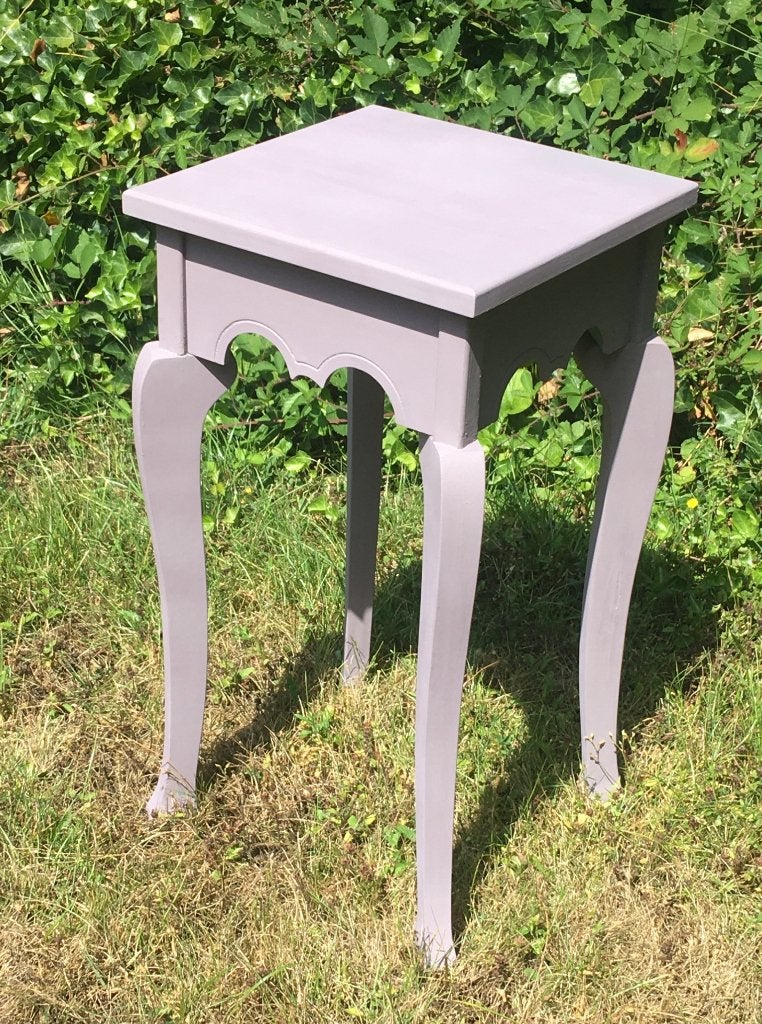 charmant tafeltje vintage - lila - taupe - franse stijl, Minder dan 55 cm, Vierkant, Zo goed als nieuw, Hout