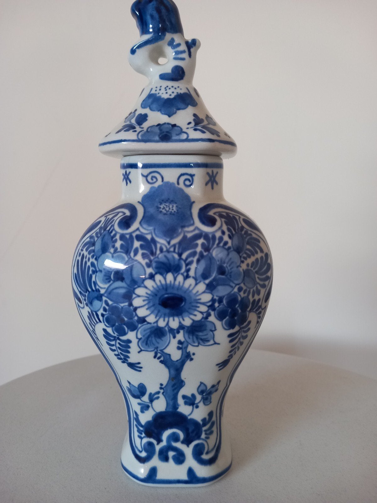 delfts Blauwe dekselvaasje of dekselpot porceleyne fles, Antiek en Kunst, Ophalen of Verzenden