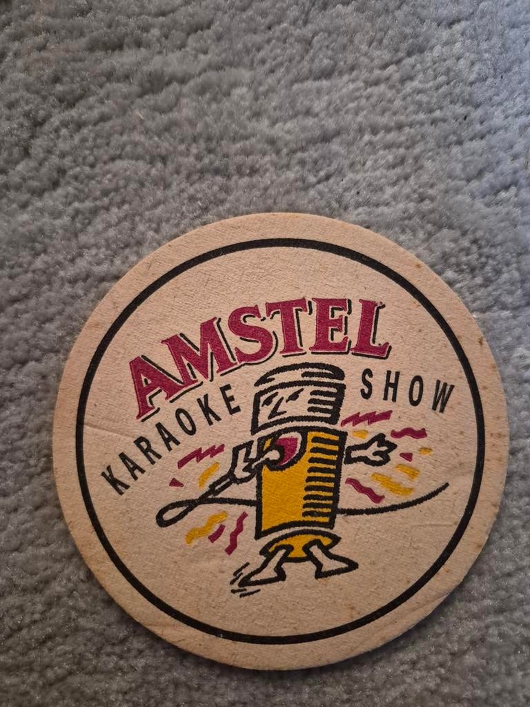 Amstel bierviltje - Amstel Karaoke Show, Ophalen of Verzenden, Gebruikt, Viltje(s), Amstel