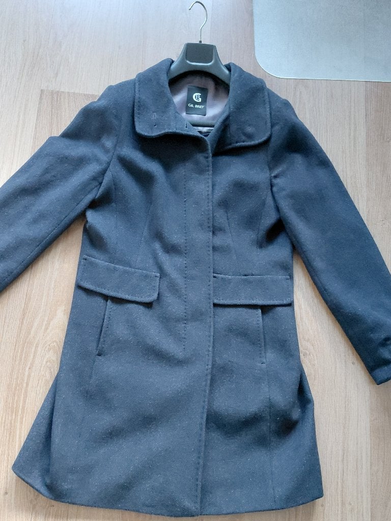 Donkerblauwe wollen mantel van Gil Bret Maat 40, Kleding | Dames, Maat 38/40 (M), Gil Bret, Gedragen, Verzenden