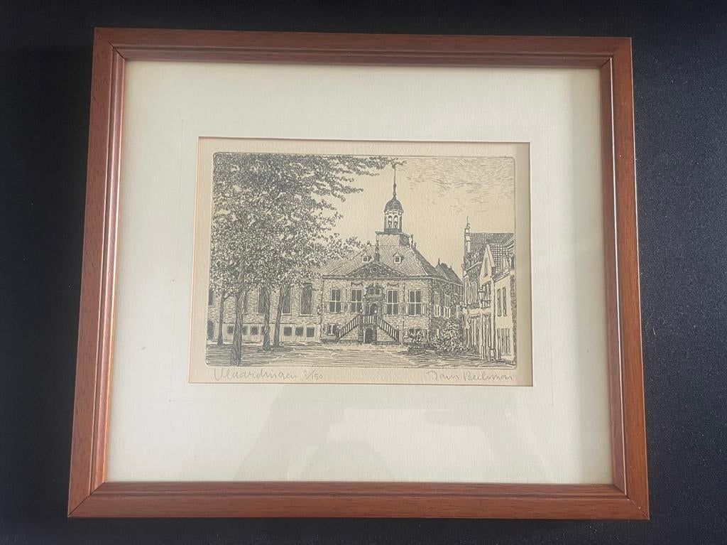 Ets Jan Beekman Vlaardingen 2/150, Stadsgezicht, Ophalen of Verzenden, Origineel, 1950 - 1999
