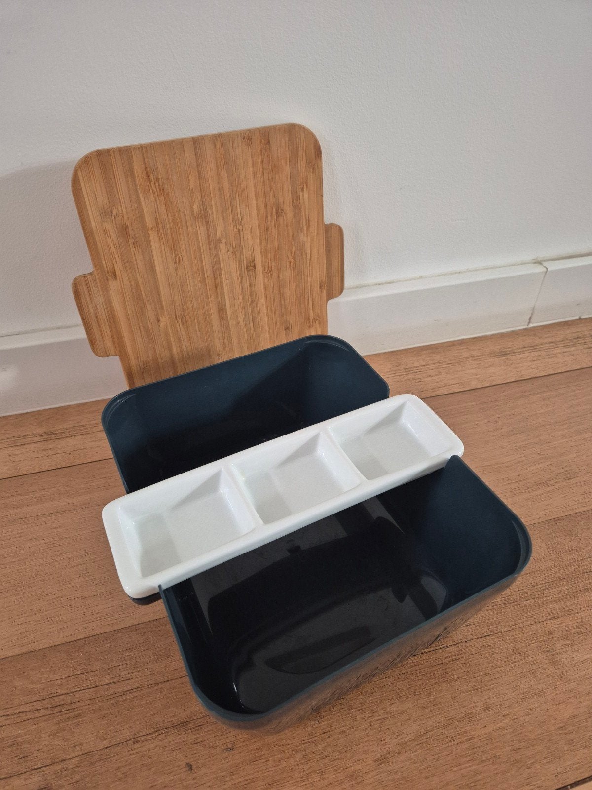 Vacuvin bread & dip set donkerblauw, Hout, Ophalen of Verzenden, Broodtrommel, Overige merken