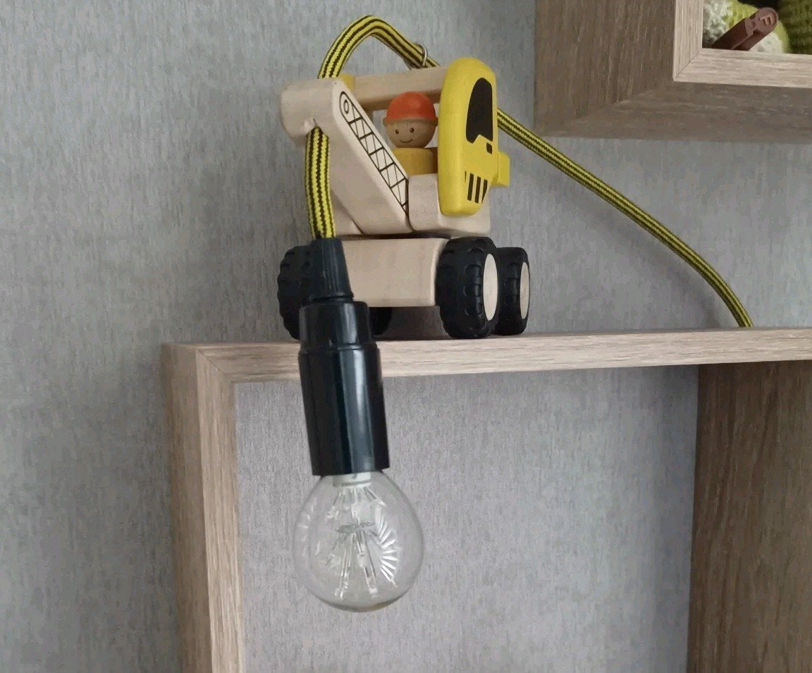 Graafmachine lamp met schakelaar en stekker, Met schakelaar, Gebruikt, Geel, Ophalen of Verzenden