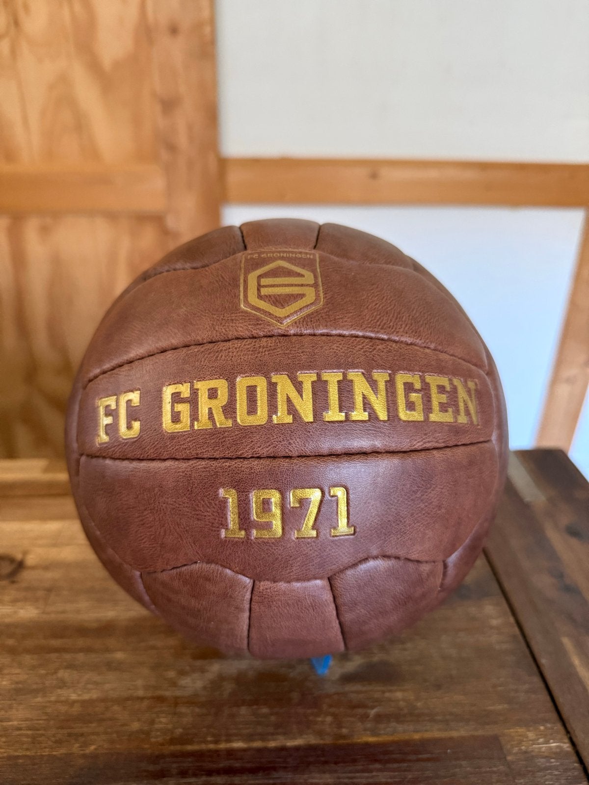 FC Groningen 1971 Retro Leren Voetbal Maat 5, Ophalen, Nieuw, Bal