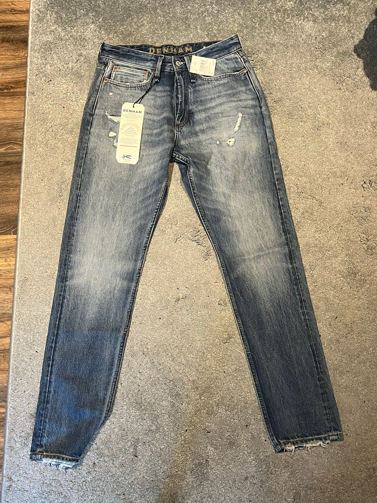 Denham Taper jeans Nieuw met labels, Ophalen of Verzenden, Nieuw, Blauw, W32 (confectie 46) of kleiner