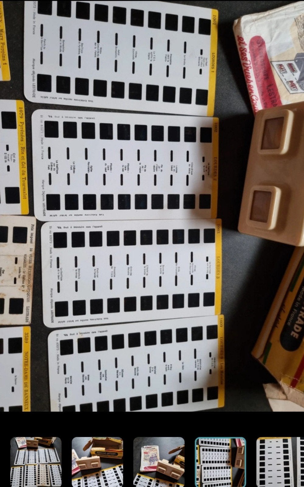 Vintage Stereoscoop Lestrade met 8 filmstrips, Verzamelen, Ophalen of Verzenden, Gebruikt