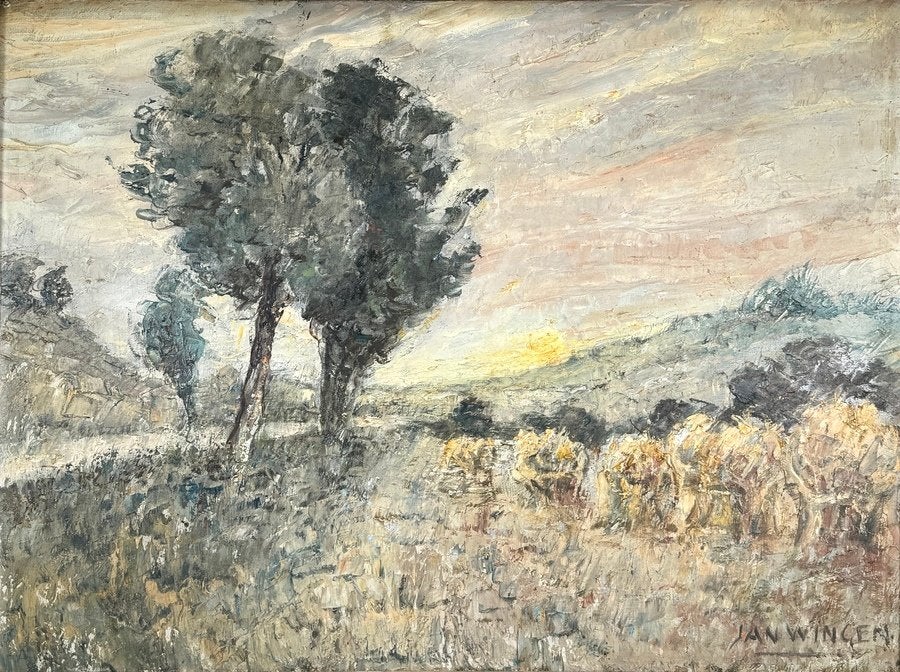 302. Olieverfschilderij, Jan Wingen – landschap, ca. 1930