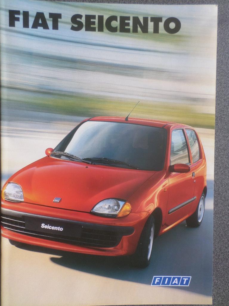 Fiat 600 Seicento & Sporting Brochure, Ophalen of Verzenden, Zo goed als nieuw, Overige merken