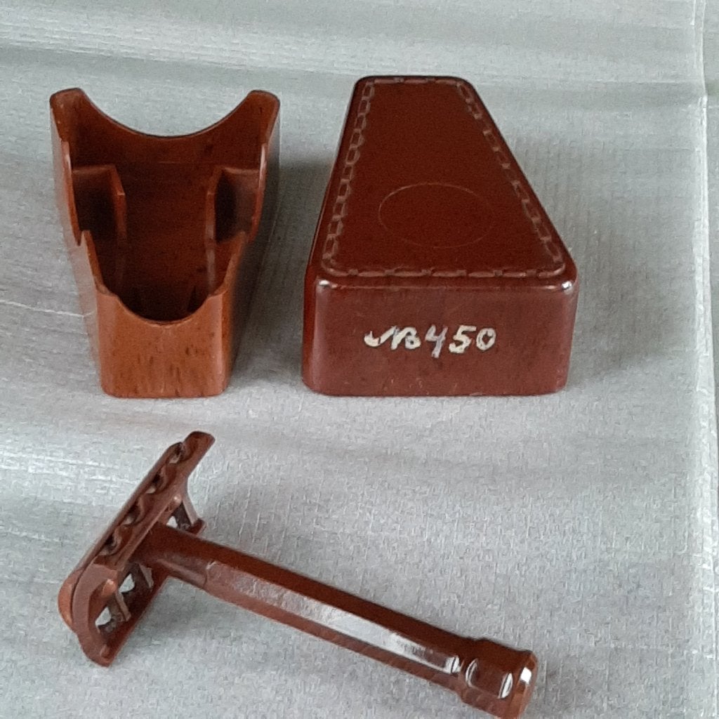 vintage veiligheidsscheermes bakeliet reis set bruin, Ophalen of Verzenden