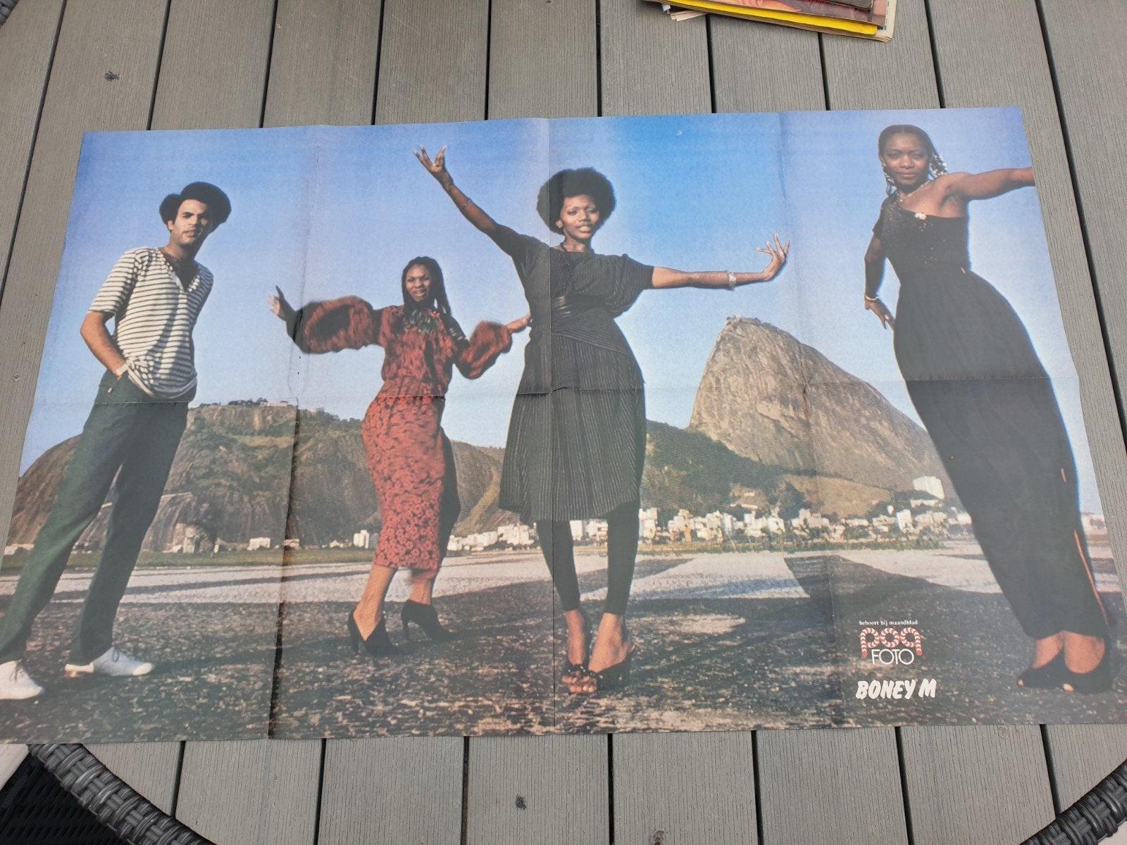 poster Groot Boney M achterkant Sparks en pussycat......., Ophalen of Verzenden