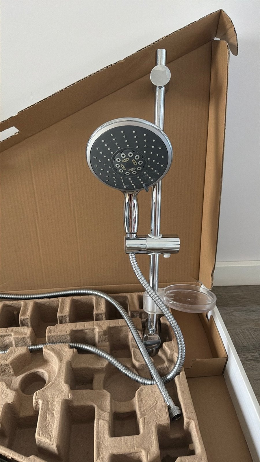 RVS doucheset met handdouche en glijstang, Huis en Inrichting, Ophalen, Nieuw, Zilver, Douche-accessoire