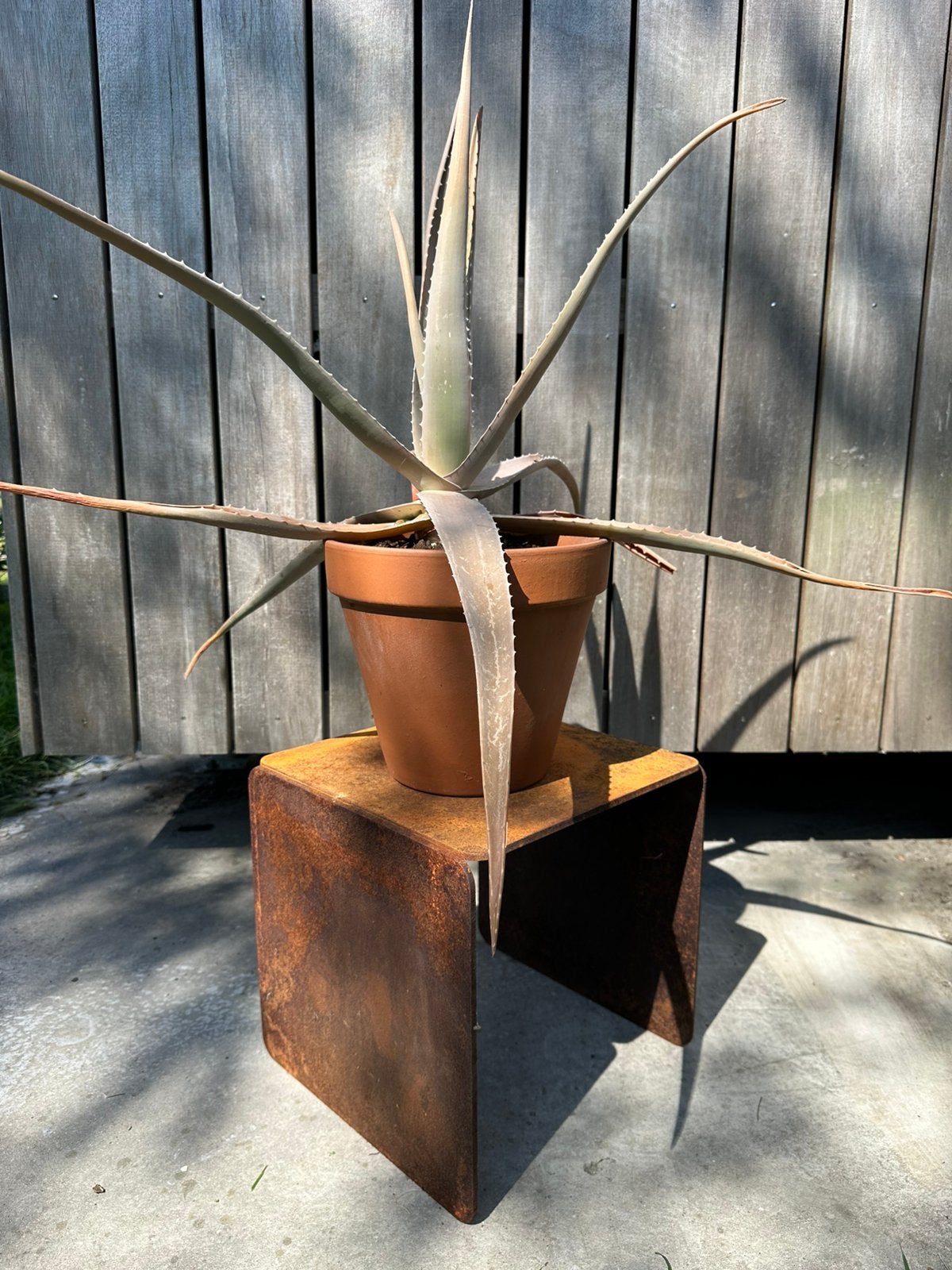 Cortenstaal Voetstuk voor Kunstobject (of plant) Handgemaakt, Ophalen of Verzenden, Nieuw, Balkon