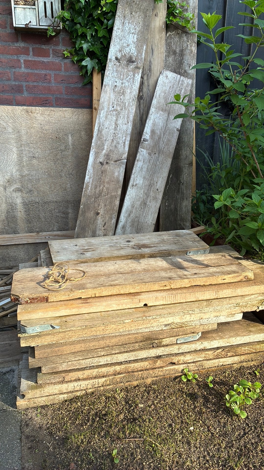 Stukken steigerhouten planken. Lengtes ongeveer een meter, Minder dan 25 mm, Ophalen of Verzenden, Plank, Minder dan 200 cm