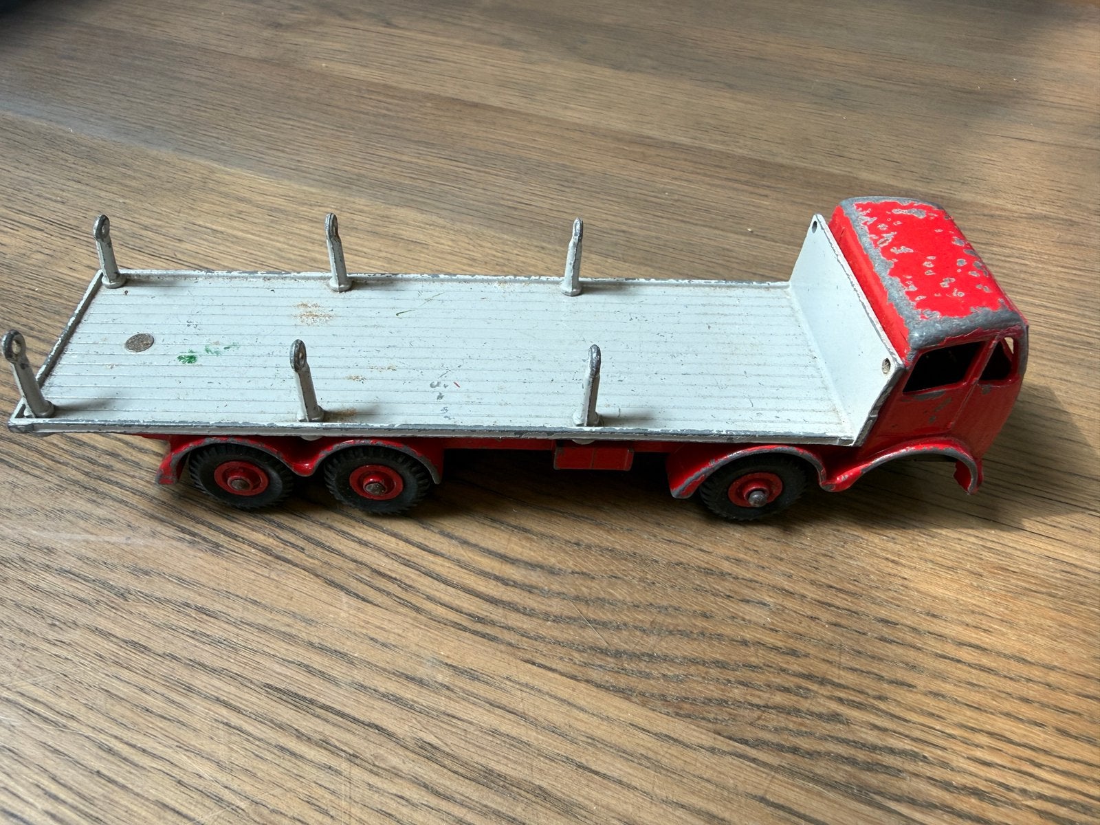 Vintage Dinky Supertoys Foden Flat Truck –Meccano rood/grijs, Ophalen of Verzenden, Gebruikt