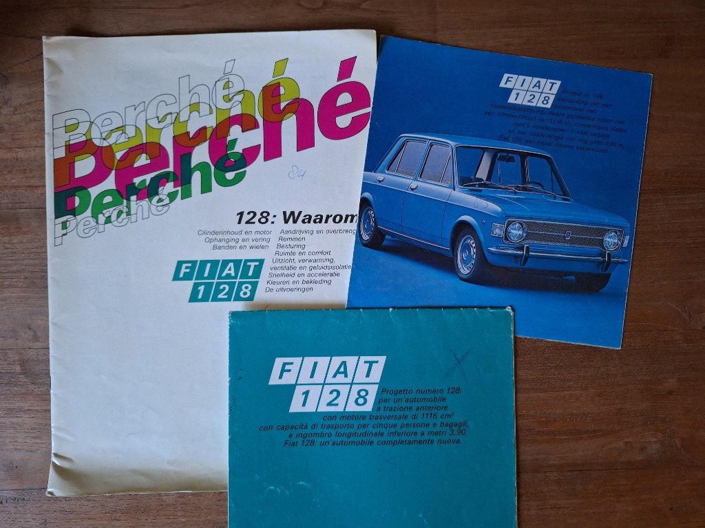 Fiat 128 brochures uit 1970, Ophalen of Verzenden, Gelezen, Overige merken