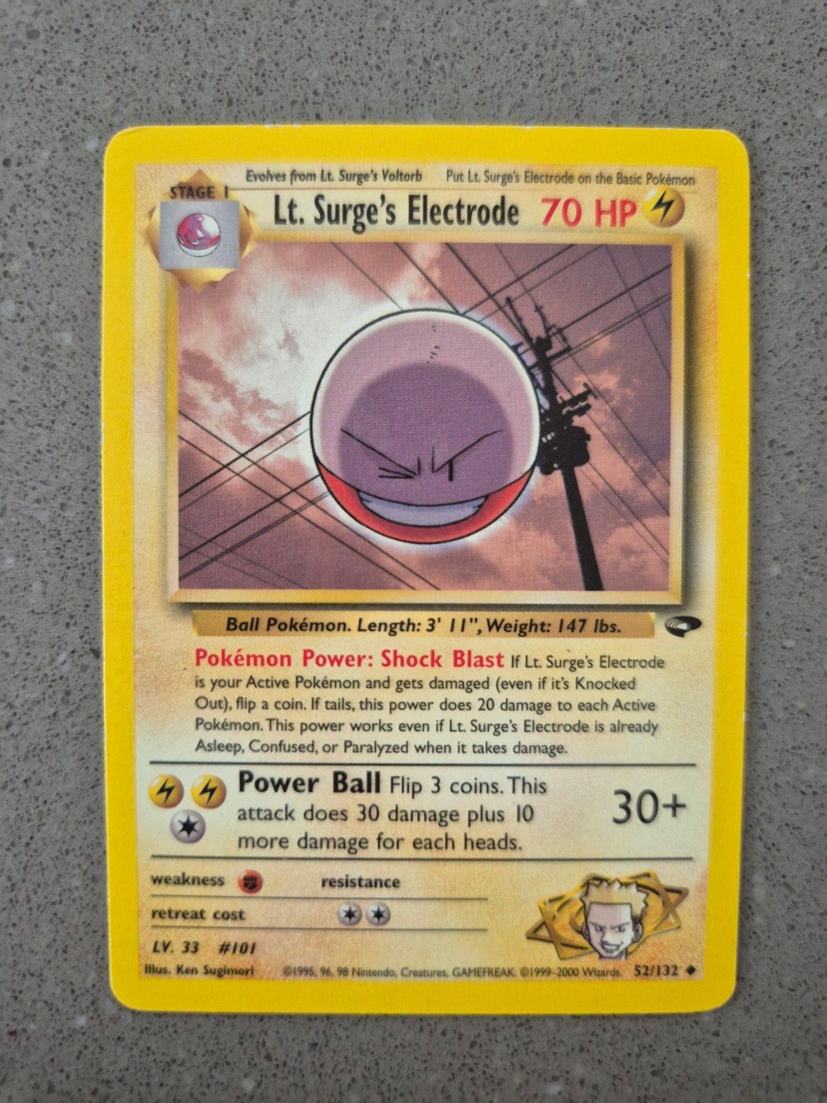 Lt. Surge's Electrode Pokémon kaart (Gym Heroes 52/132), Hobby en Vrije tijd, Verzamelkaartspellen | Pokémon, Ophalen of Verzenden