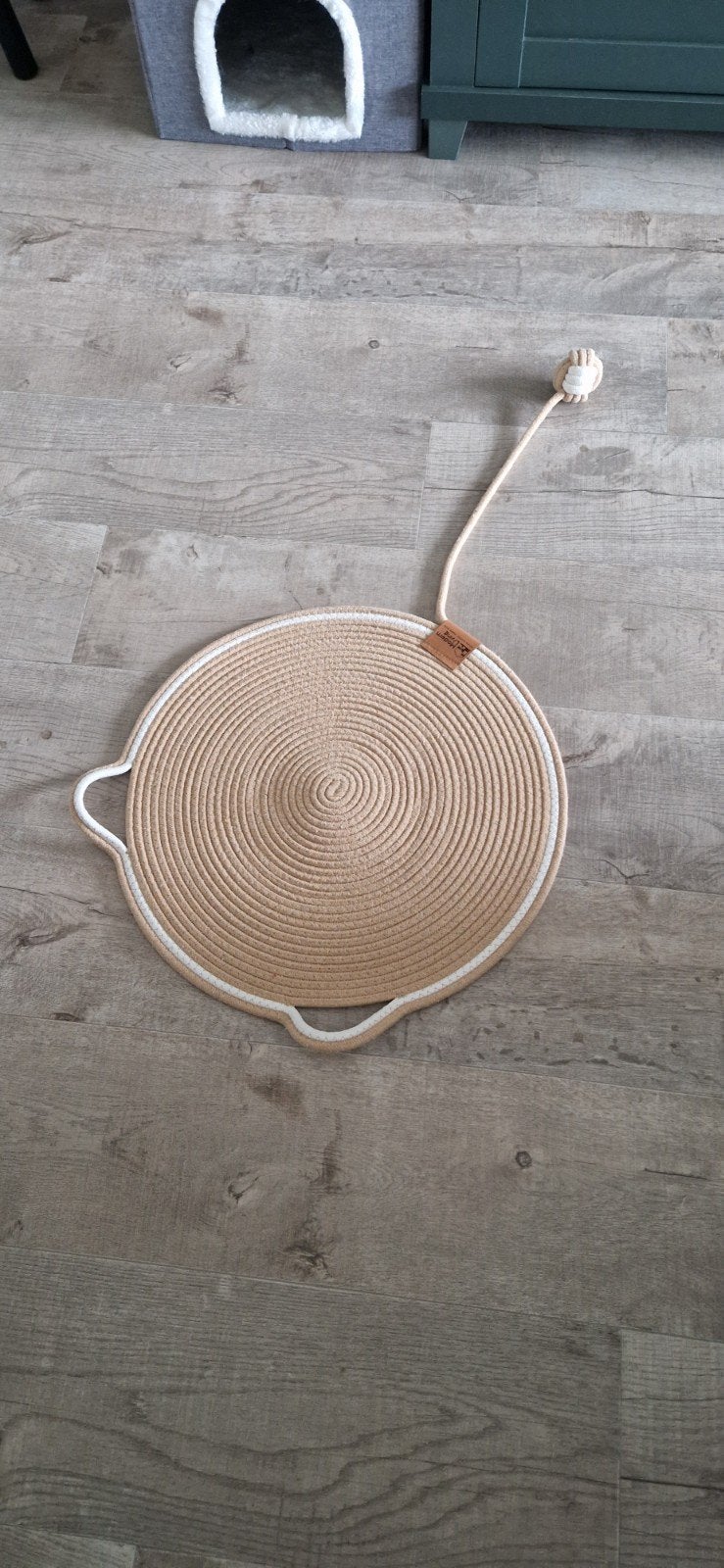 Modern Living Krabmat - Rond, Beige, 49 cm., Dieren en Toebehoren, Krabmeubelen, Ophalen of Verzenden, Zo goed als nieuw, Krabplank