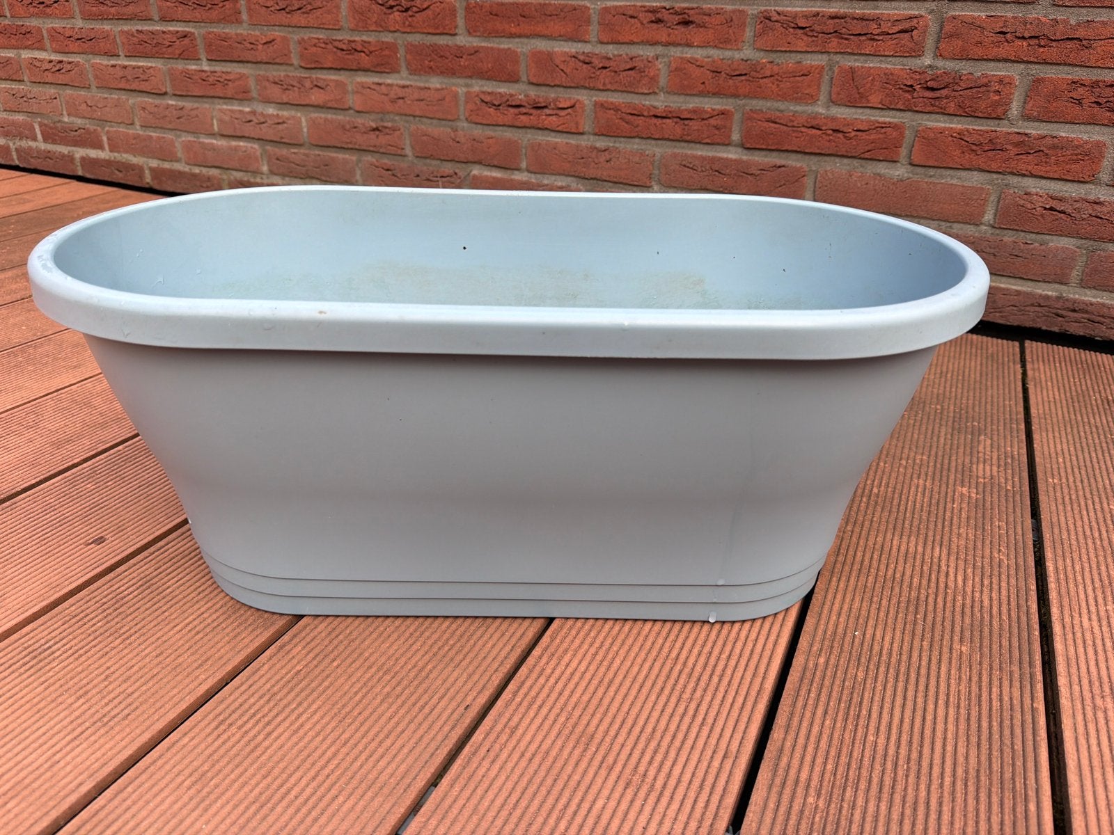 Grijze Kunststof Bloembakken - Set van 2, Ophalen, Kunststof, Gebruikt, Minder dan 30 cm