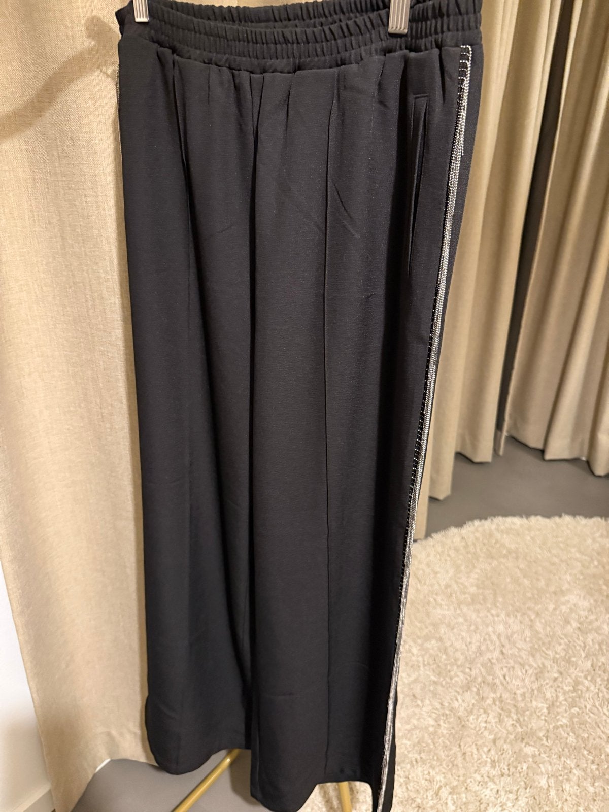 Zwarte pantalon My Jewellery met franjes - Nieuw, Zwart, Maat 42/44 (L), Nieuw, Ophalen of Verzenden