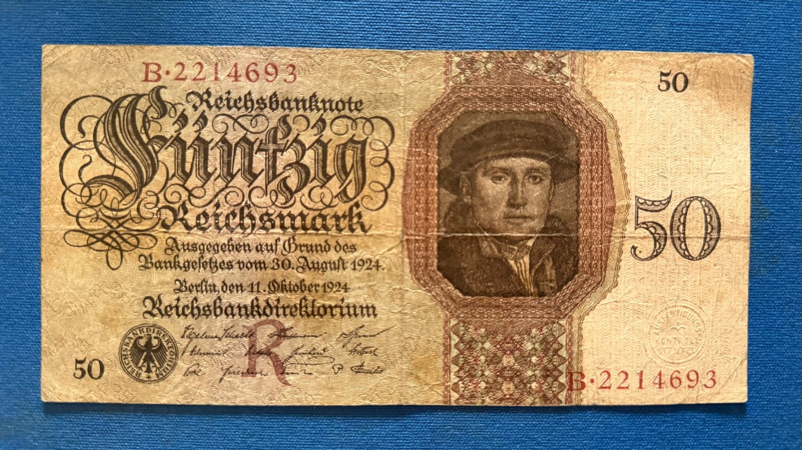 50 Reichsmark biljet uit 1924 - Duitsland, Ophalen of Verzenden, Duitsland, Los biljet