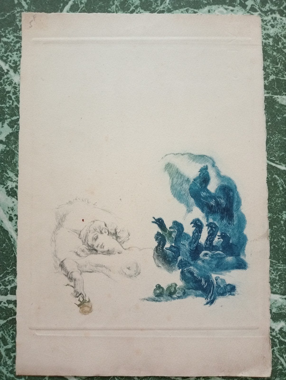 Litho Naakt Stijl Felicien Rops Gaston Hoffmann 18x28cm, Antiek en Kunst, Kunst | Litho's en Zeefdrukken, Lithografie, Portret en Figuren