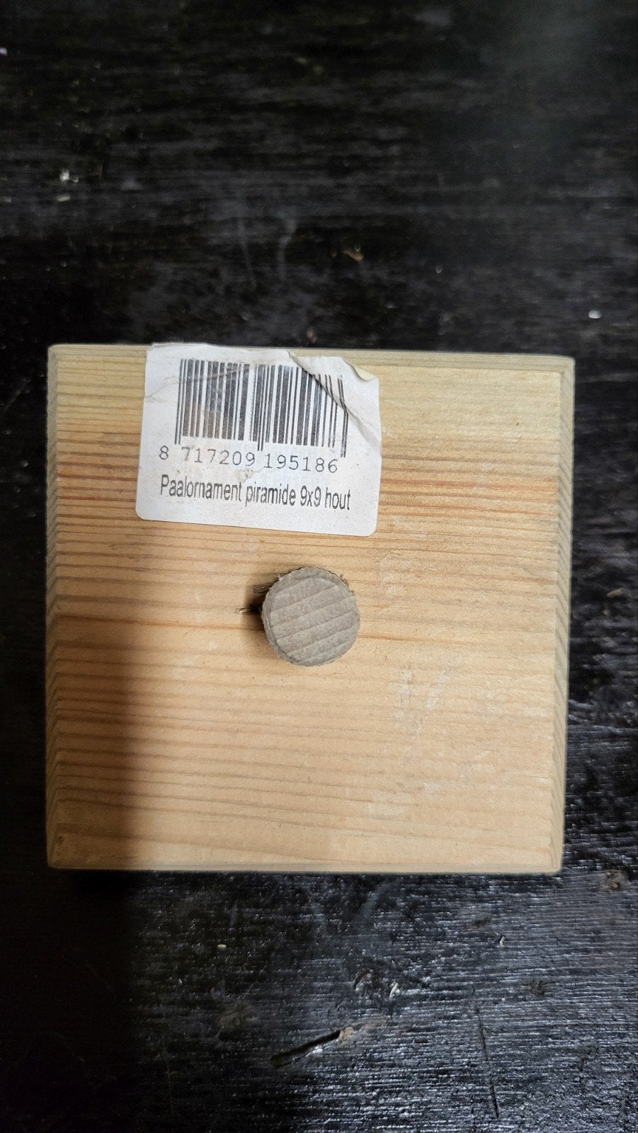 Houten paalornamenten piramide 7x7 en 9x9 cm, Ophalen of Verzenden, Nieuw