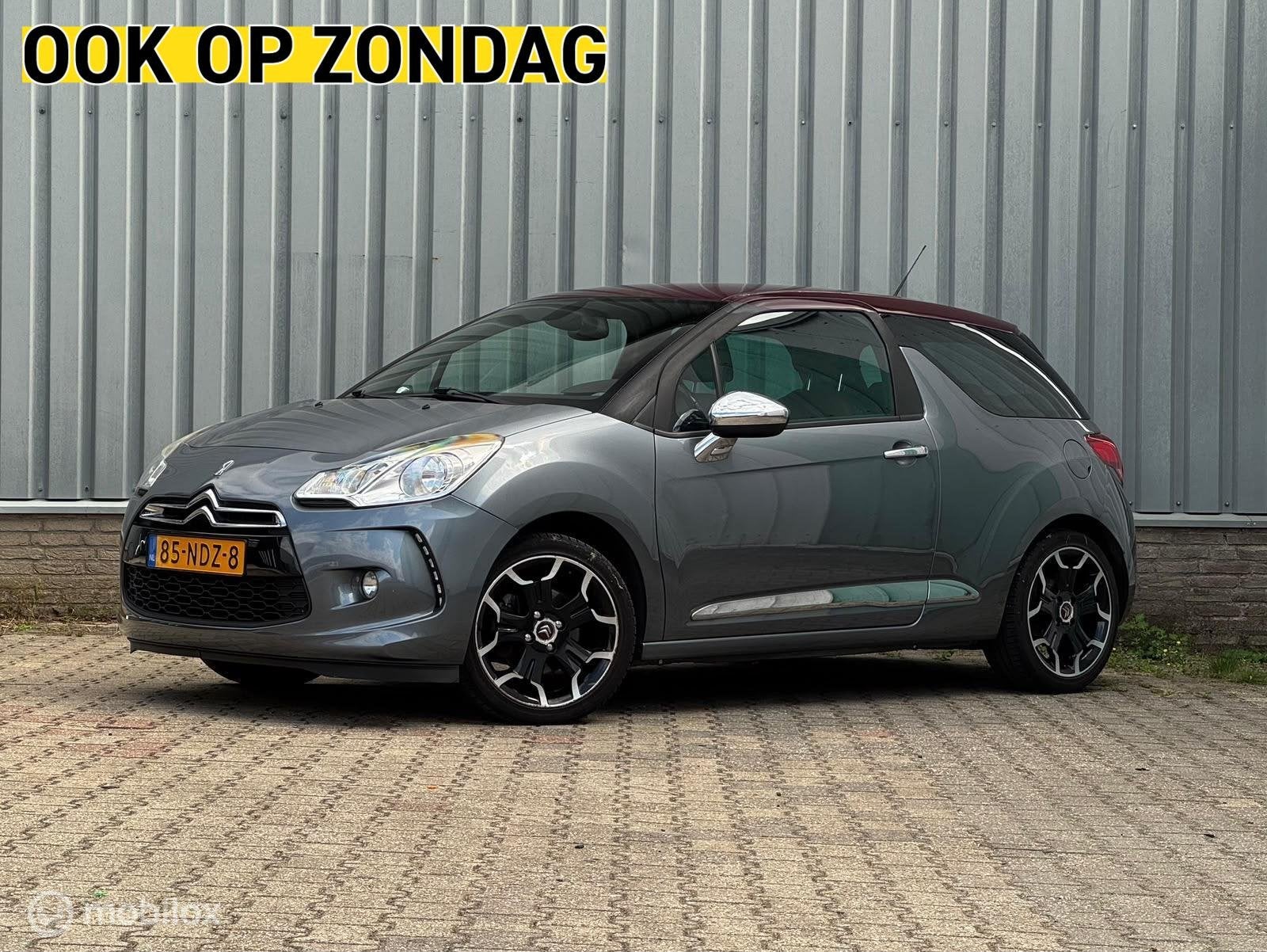 Citroen DS3 1.6 So Chic | HiFI | BT | Wijnrood Leder, Auto's, Voorwielaandrijving, Euro 5, 40 €/maand, 4 cilinders
