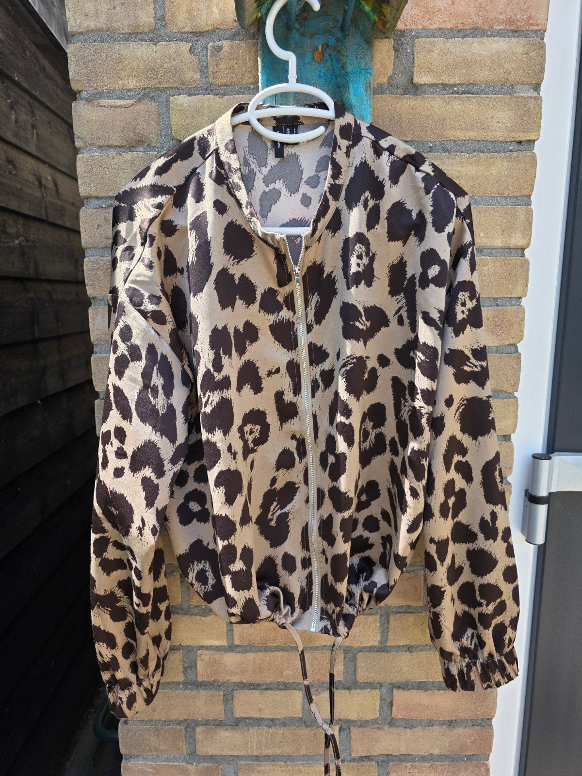 Veromoda Leopard Print Bomberjack Maat L, Ophalen, Beige, Maat 42/44 (L), Zo goed als nieuw