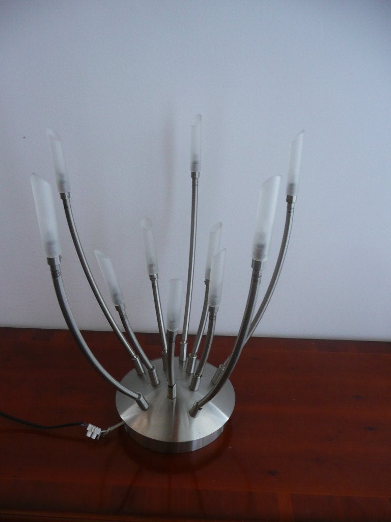 Moderne plafondlamp, Zilver, Gebruikt, Ophalen of Verzenden, Plafondlamp