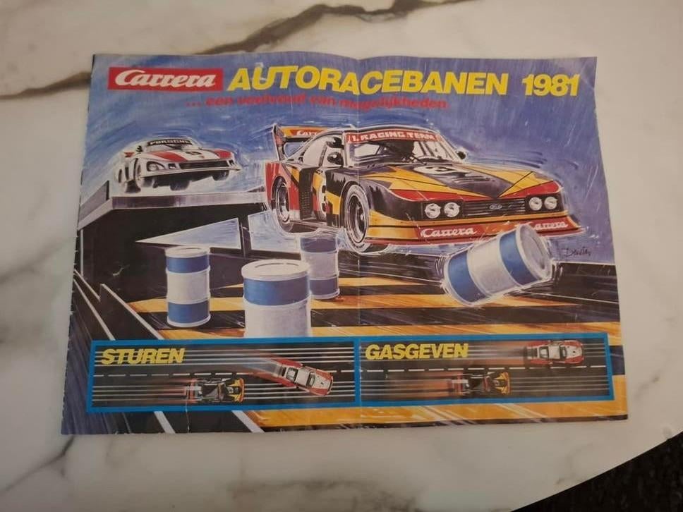 Carrera Racebaan Folder Catalogus 1981 - Vintage, Ophalen of Verzenden, Gebruikt, Auto's
