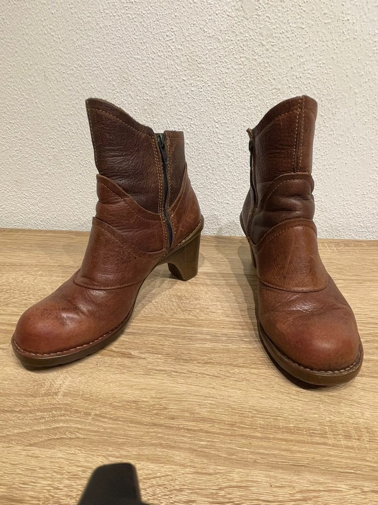 El Naturalista leren enkel laarsjes cognac bruin,  mt 38, Bruin, El Naturalista, Lage of Enkellaarzen, Zo goed als nieuw