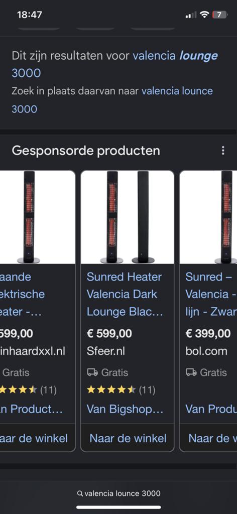 valencia lounge 3000 nieuw, Tuin en Terras, Terrasverwarmers, Ophalen, Nieuw, Elektrisch, Vloer