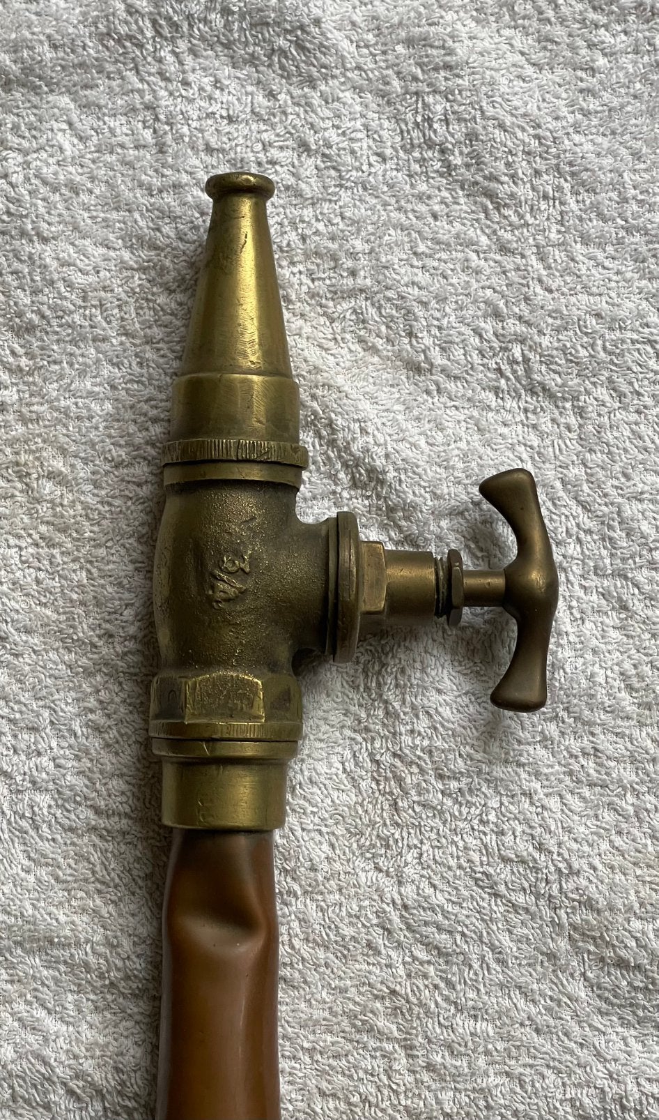 Messing en koperen straalpijp met kraan en Storz koppeling., Ophalen of Verzenden, Koper