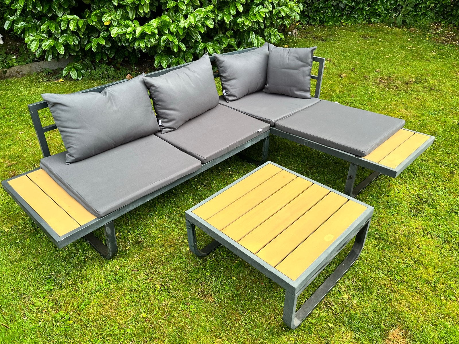 Loungeset 2-delige Tuinhoekbankenset, Tuin en Terras, Tuinsets en Loungesets, Ophalen, Gebruikt, 3 zitplaatsen, Bank
