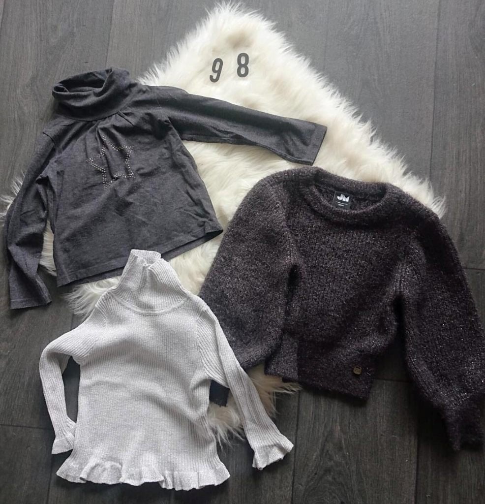 Bundel glitter truien 3 stuks maat 98, Kinderen en Baby's, Kinderkleding | Maat 98, Ophalen of Verzenden, Gebruikt, Meisje, Trui of Vest