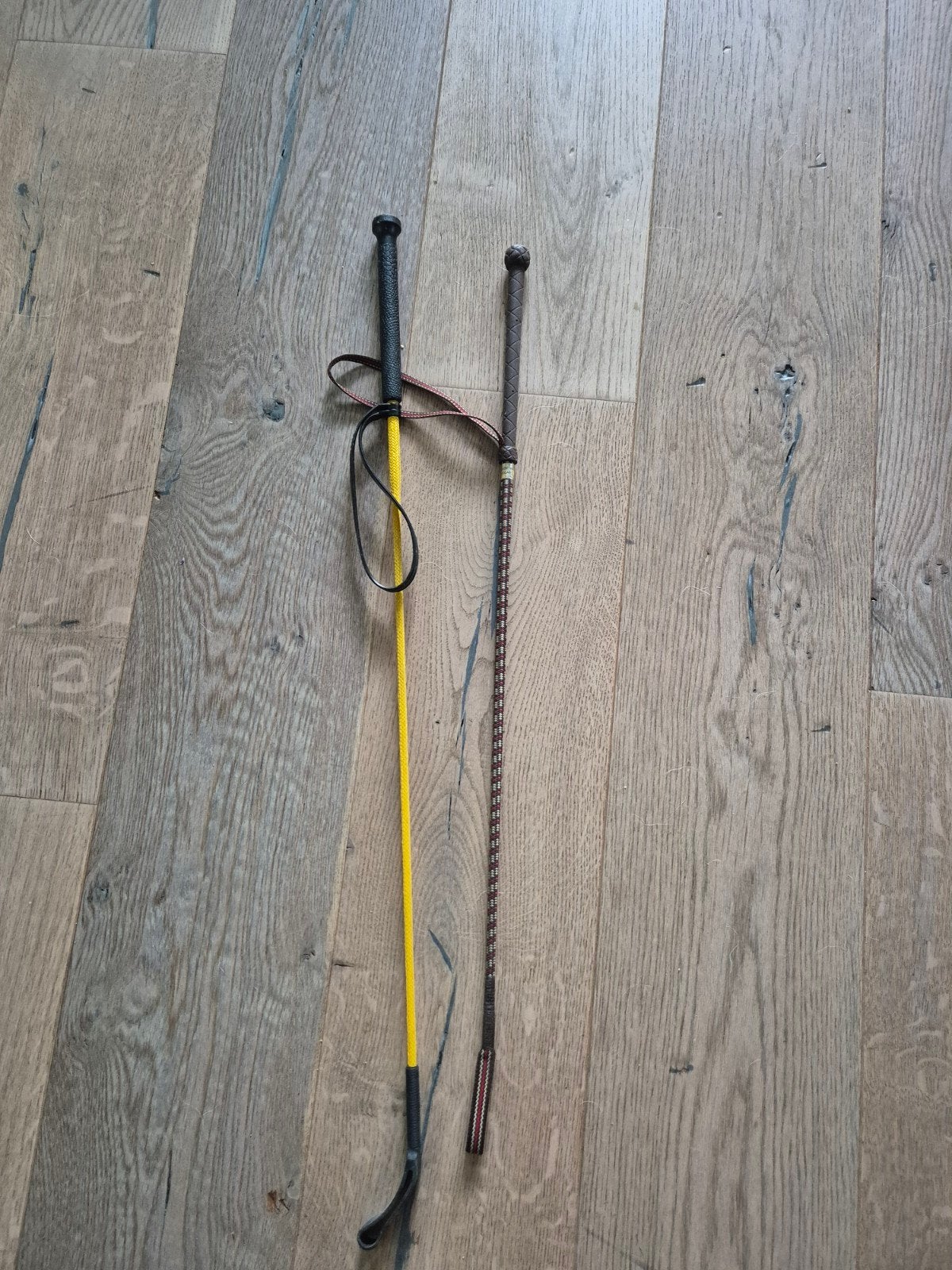 2 Paarden zweepjes, Dieren en Toebehoren, Ophalen, Zo goed als nieuw, Bovenkleding