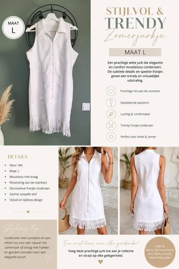 Gaaf cowboy jurkje maat L Nieuw!, Kleding | Dames, Trouwkleding en Trouwaccessoires, Ophalen of Verzenden, Nieuw, Wit, Accessoires