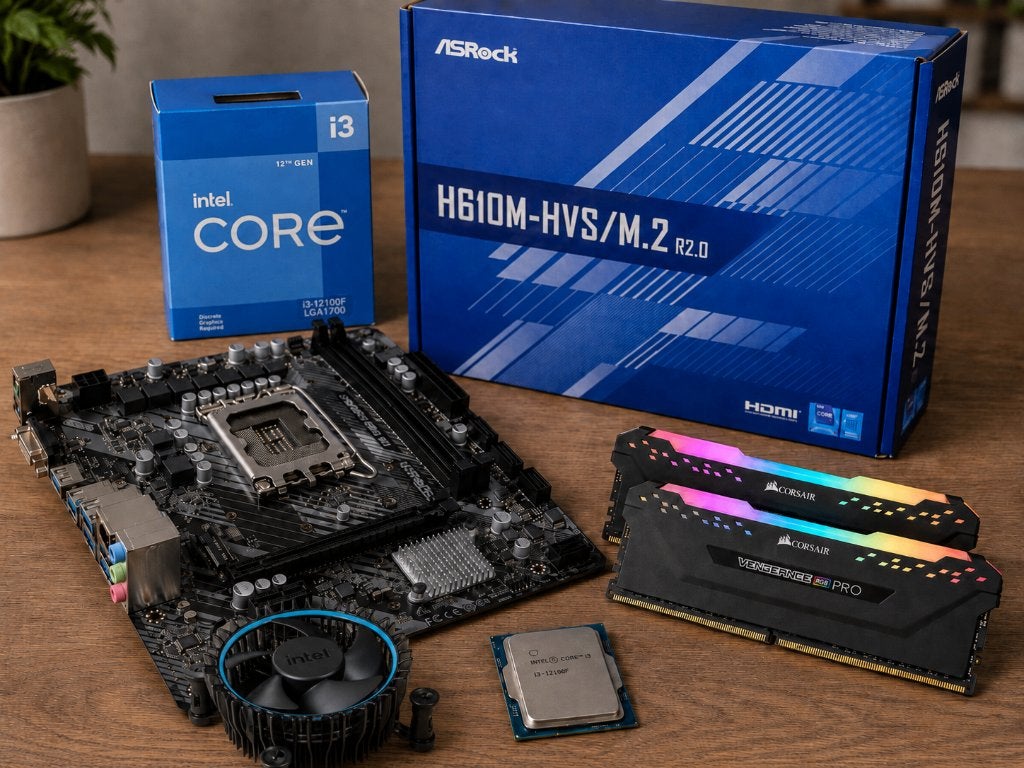 BUNDEL - Intel 12e Gen + Moederbord + 16GB RGB ram + Koeler, DDR4, Ophalen of Verzenden, Zo goed als nieuw, Micro-ATX