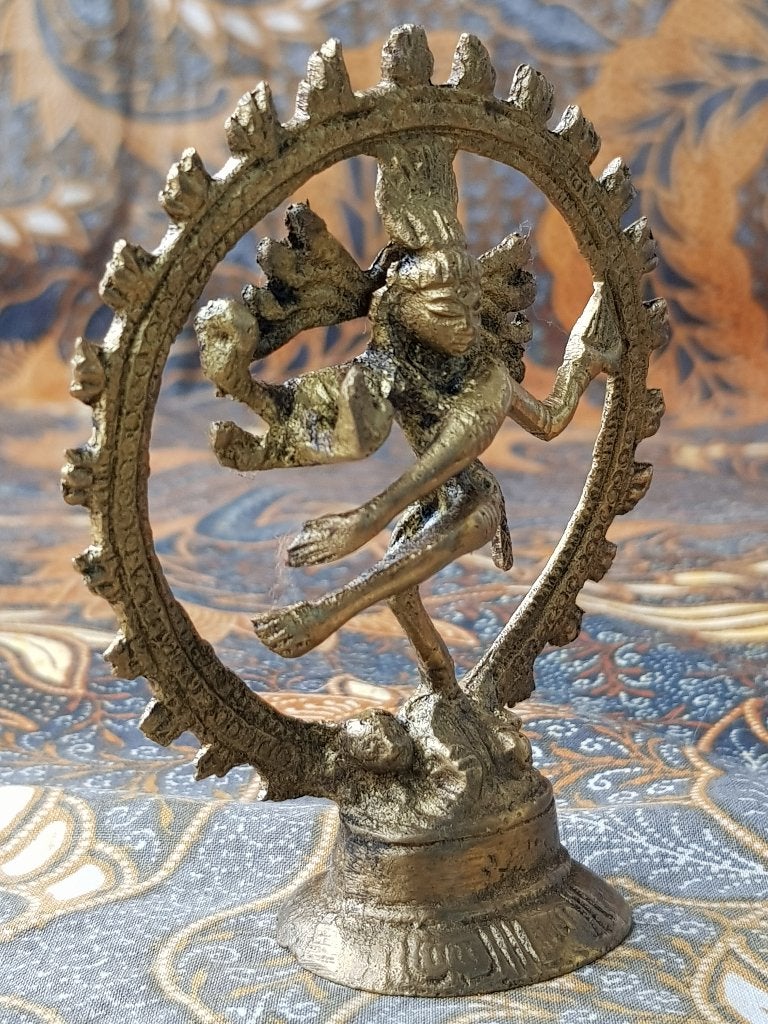 Origineel oud brons beeldje uit India van Shiva 9,5 cm., Antiek en Kunst, Goud, India, Handgemaakt, Ophalen of Verzenden