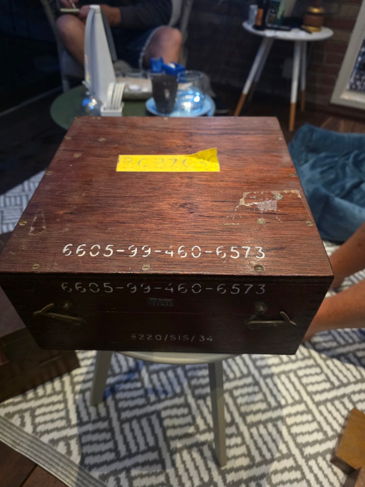 Vintage Azimuth Cirkel in Houten Kist, Antiek en Kunst, Ophalen