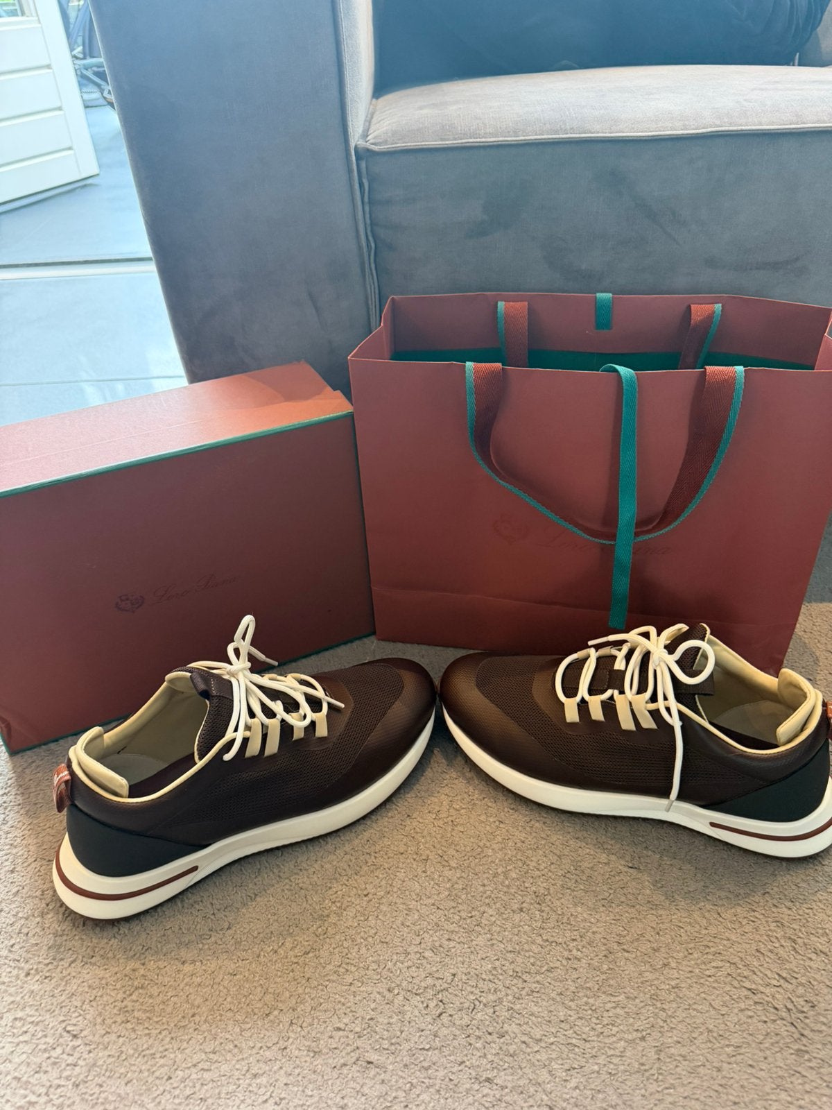 Loro piana weekend walk bruin, Ophalen of Verzenden, Zo goed als nieuw, Blauw, Loafers