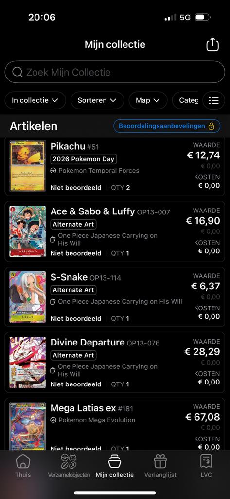 Pokémon en een kleine set one piece hits, Ophalen, Zo goed als nieuw, Meerdere kaarten